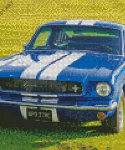 Blue 60s Mustang Diamond Painting