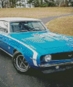 Blue 69 Camaro SS Car Diamond Painting