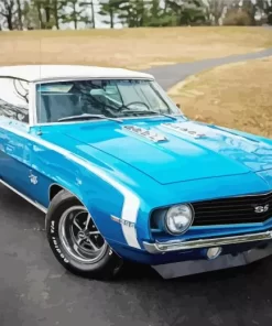 Blue 69 Camaro SS Car Diamond Painting