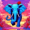 Blue Elephant Diamond Painting