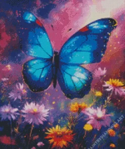 Blue Fantasy Butterfly Art Diamond Painting