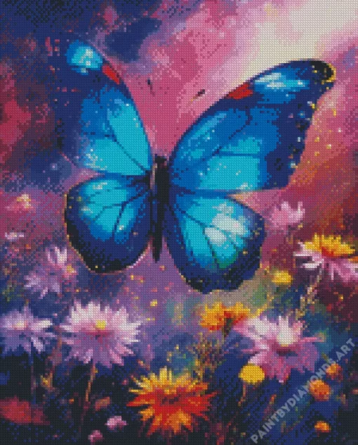 Blue Fantasy Butterfly Art Diamond Painting