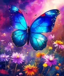 Blue Fantasy Butterfly Art Diamond Painting