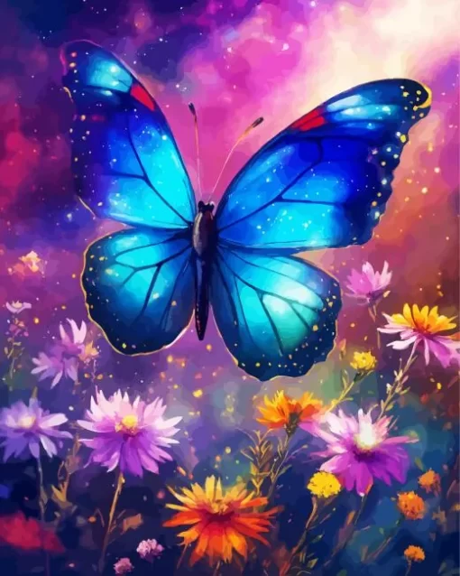 Blue Fantasy Butterfly Art Diamond Painting