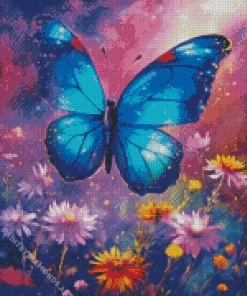 Blue Monarch Butterfly Diamond Painting