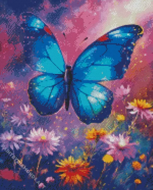 Blue Monarch Butterfly Diamond Painting