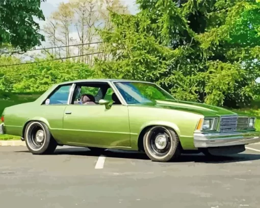 Classic Green Malibu Car Diamond Painting