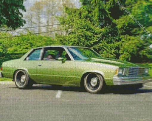 Classic Green Malibu Car Diamond Painting