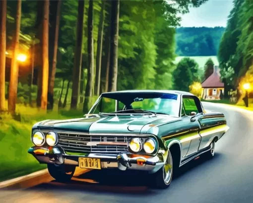 Classy Grey Impala Car Diamond Painting