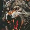 Close Up Growling Wolf Diamond Painting