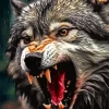 Close Up Growling Wolf Diamond Painting