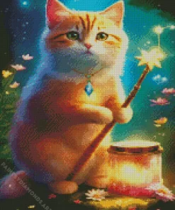 Cute Fantasy Cat Artwork Diamond Painting