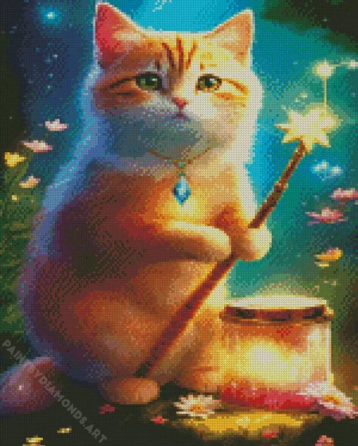 Cute Fantasy Cat Artwork Diamond Painting