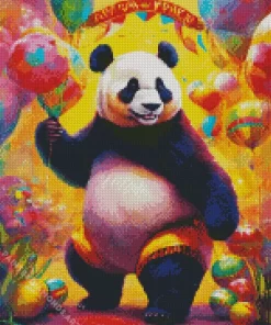 Excited Panda Diamond Painting