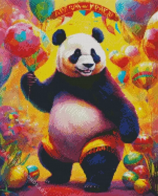 Excited Panda Diamond Painting