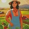 Farm Girl Cartoon Diamond Painting