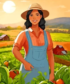 Farm Girl Cartoon Diamond Painting