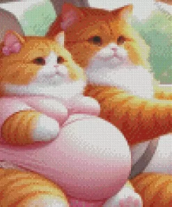 Fat Cat Couple Diamond Painting