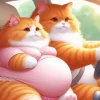 Fat Cat Couple Diamond Painting