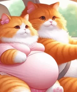 Fat Cat Couple Diamond Painting