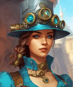 Female Steampunk Art Diamond Painting