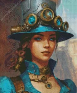 Female Steampunk Art Diamond Painting