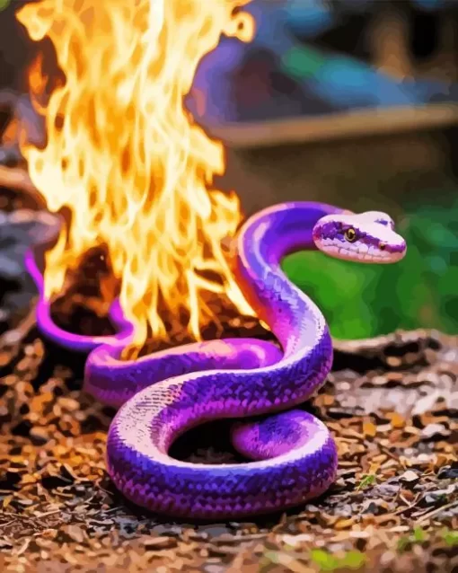 Flaming Pit Viper Diamond Painting