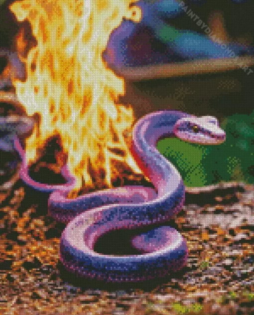 Flaming Pit Viper Diamond Painting