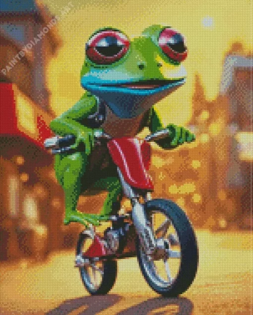 Frog And Motorcycle Diamond Painting