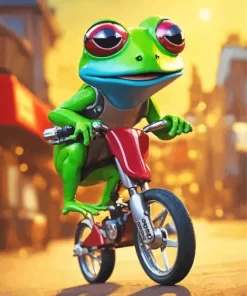 Frog And Motorcycle Diamond Painting