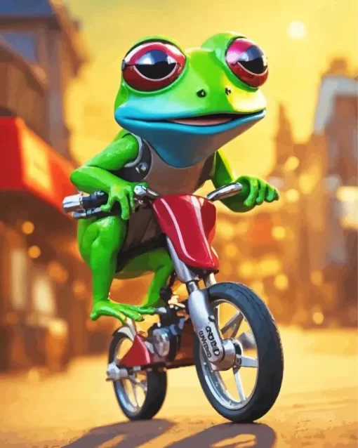 Frog And Motorcycle Diamond Painting