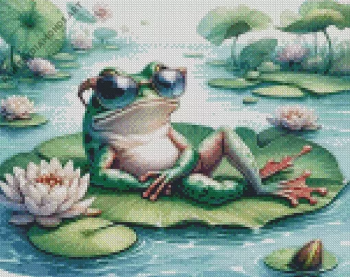 Frog Chilling Diamond Painting