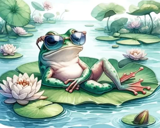 Frog Chilling Diamond Painting