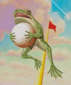 Frog Playing Golf Diamond Painting