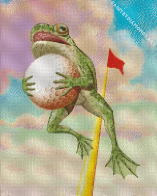 Frog Playing Golf Diamond Painting