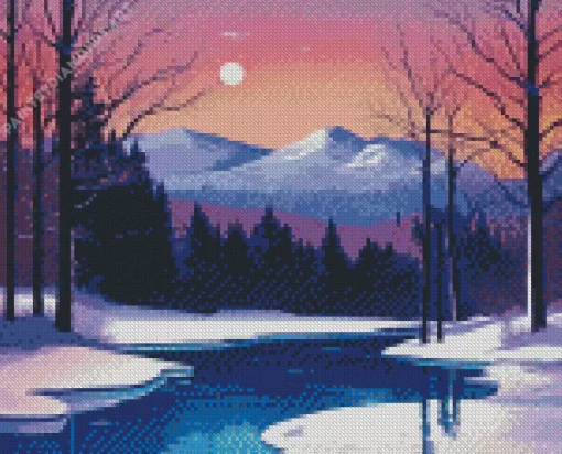 Frozen Lake Art Diamond Painting