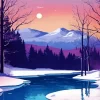 Frozen Lake Art Diamond Painting