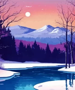 Frozen Lake Art Diamond Painting