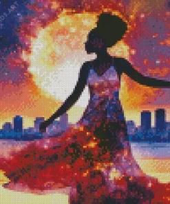 Galaxy Lady Dancing Diamond Painting