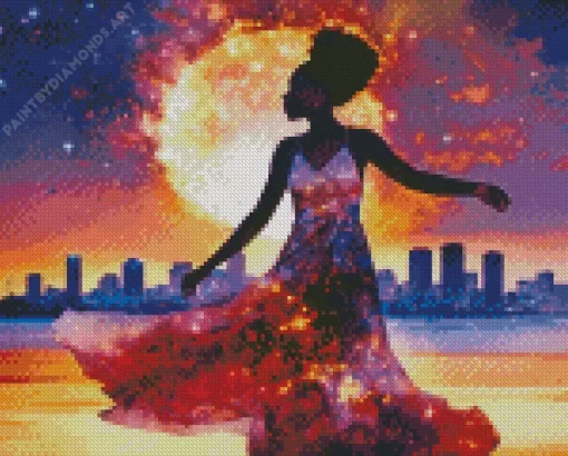 Galaxy Lady Dancing Diamond Painting