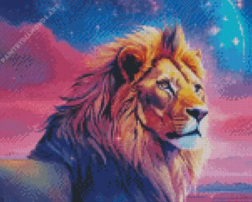 Galaxy Lion Diamond Painting