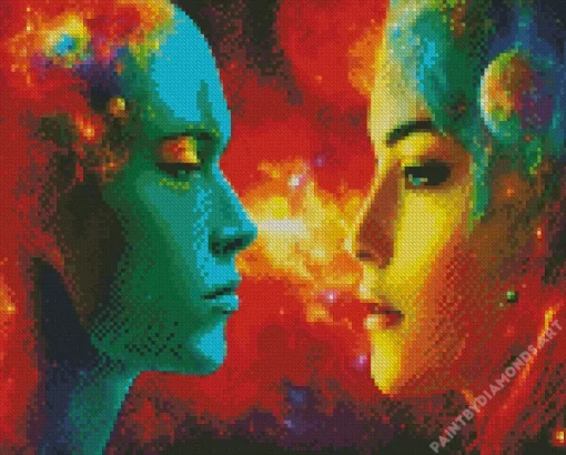 Galaxy People Art Couple Diamond Painting