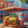 Giant Burgers Fast Food Diamond Painting