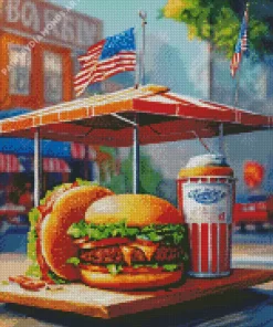 Giant Burgers Fast Food Diamond Painting