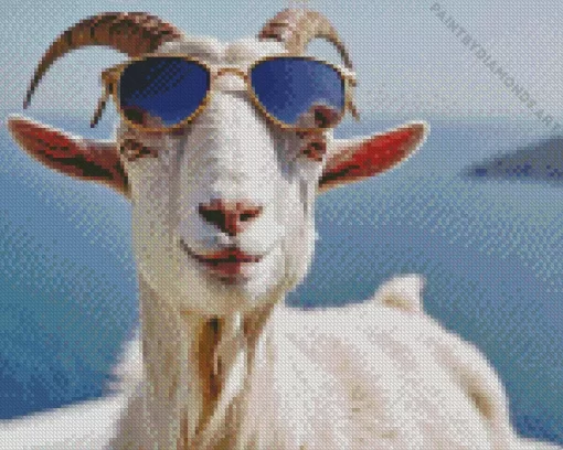 Goat With Sunglasses Diamond Painting