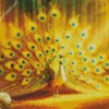 Golden Peacock Bird Diamond Painting