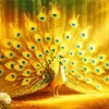 Golden Peacock Bird Diamond Painting