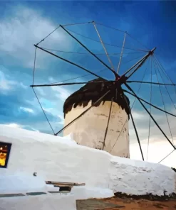 Greece Windmill Diamond Painting