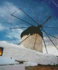 Greece Windmill Diamond Painting