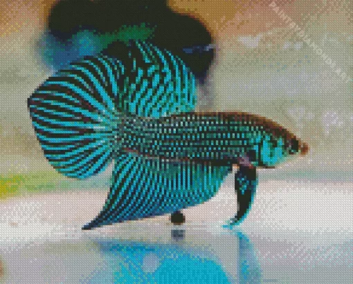 Green Betta Fish Diamond Painting